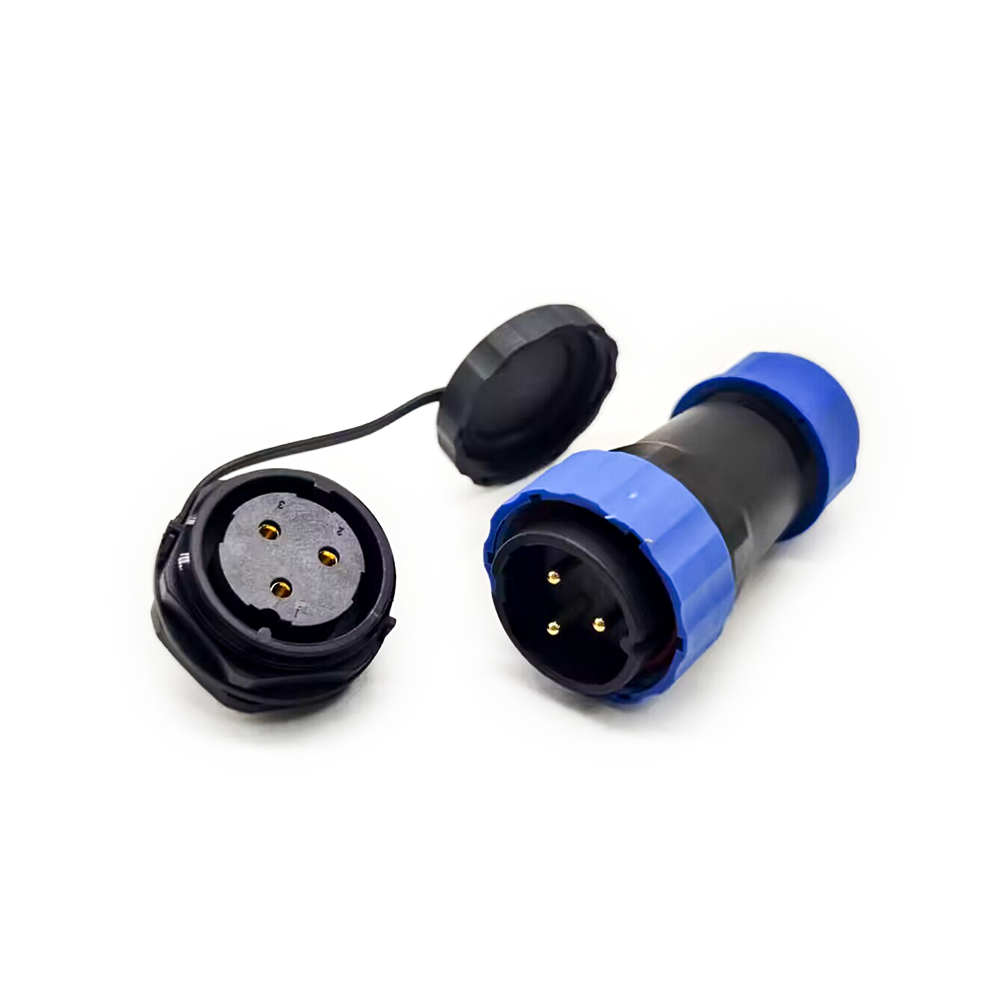 Elecbee SP29 Series Waterproof Aviation connector 3 pin Straight Solder Type Male Plug and Female Rear-nut mount Socket one pair