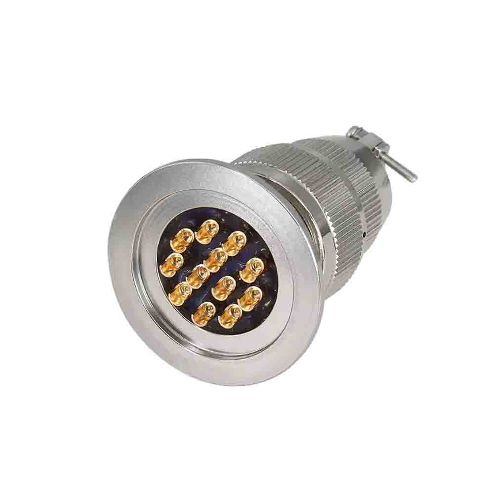 Elecbee 密封性航空连接器KF2512 12芯玻璃烧结公插座+母插头真空连接器