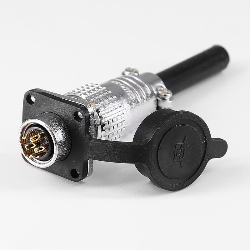 Elecbee TP16 7 Pin Circular Female Plug and Male Socket with 4 Hole Square Flange Wire Cable Connector