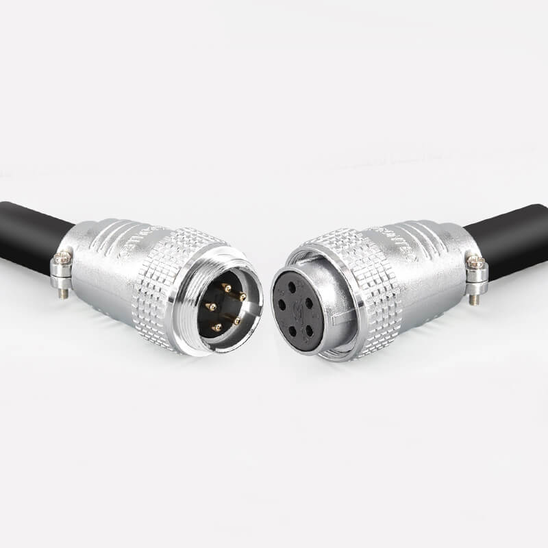 Elecbee TP28 5 Pin Male and Female Docking Cable Connector Straight Metal Circular Connector