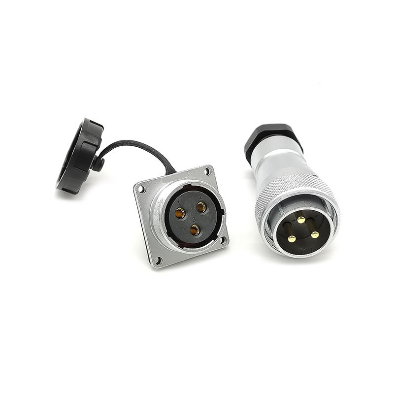Elecbee WF28/3pin TA/Z Straight Waterproof Connector Male Plug and Square Female Socket Connector