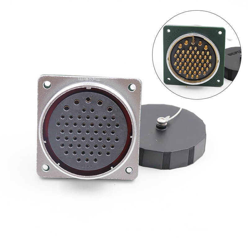 Elecbee 53pin Flange Socket and Straight Plug WF55 series TI+Z Male plug and Female Receptacle