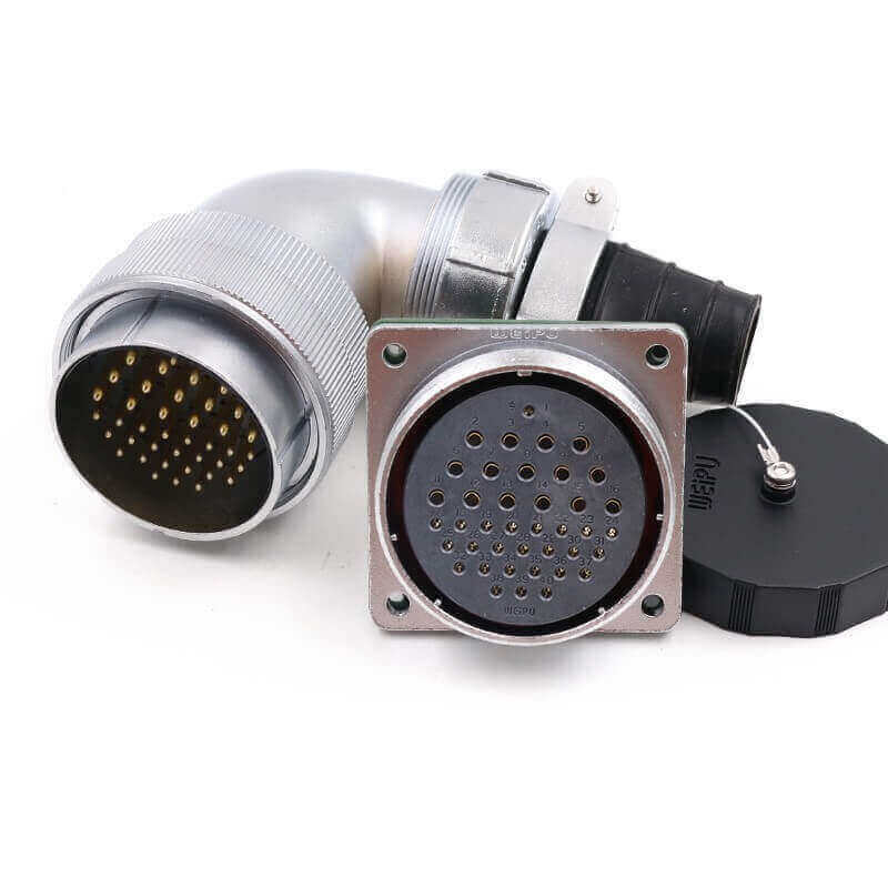 Elecbee Male Plug and Female Receptacle Connector 40pin Bending Right Angle TV+Z WF55 Circular Waterproof Connector