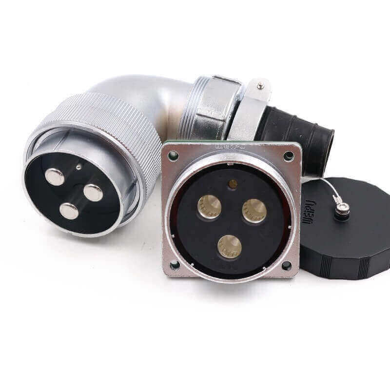 Elecbee WF55-4pin TV+Z Bending Right Angle Circular Connector Male Plug and Female Socket Connector