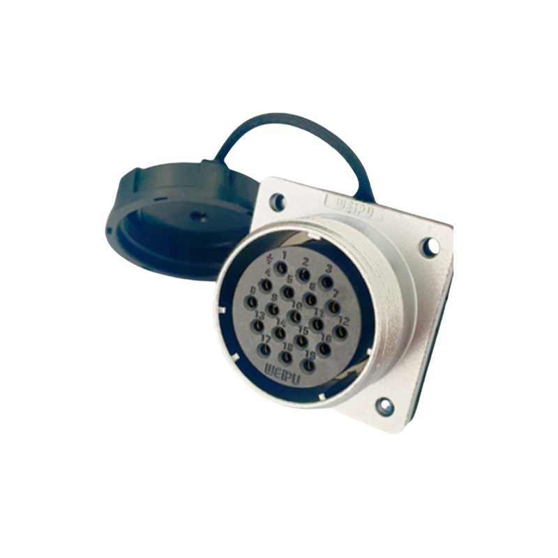 Elecbee Metal Aviation Connector WS Series Receptacle With  4 Hole Flange WS32J4Z Straight 4pin Male Socket WS32J4Z