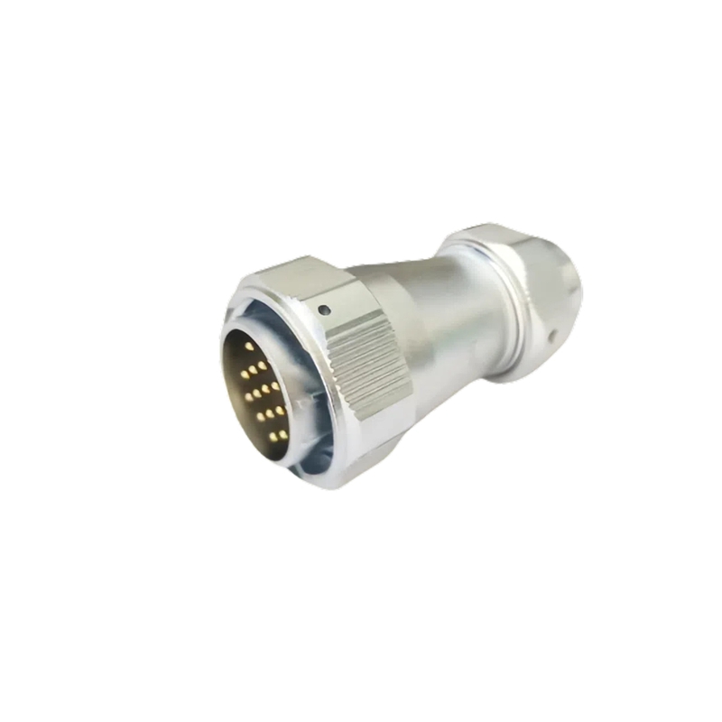 Elecbee Metal Aviation Connector WY Series Plug with metal clamping-nut Straight 19pin Male Plug WY24J19TE