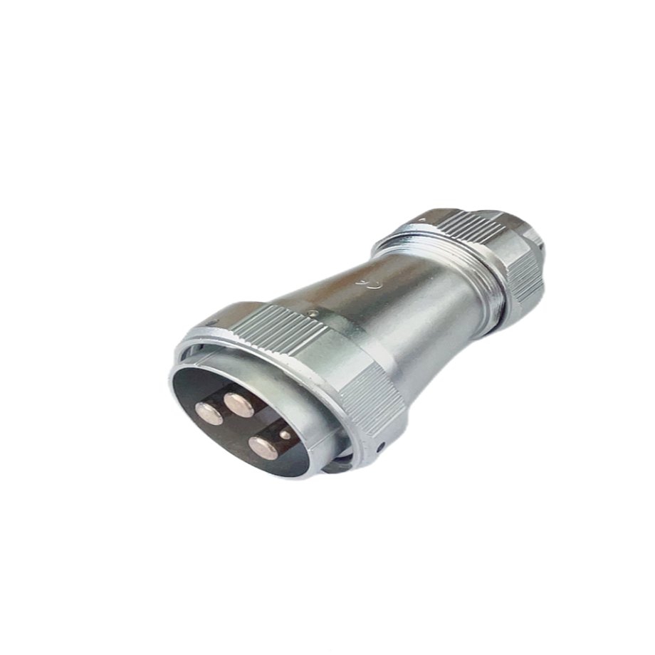 Elecbee Metal Aviation Connector WY Series Plug with metal clamping-nut Straight 4pin Male Plug WY55J4TE