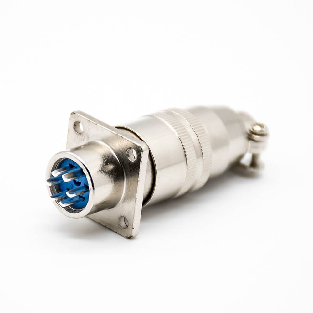 Elecbee Connecteur Aviation 16mm XS16 6 Broches Femelle Prise Mâle Connecteur Circulaire Branchement féminin