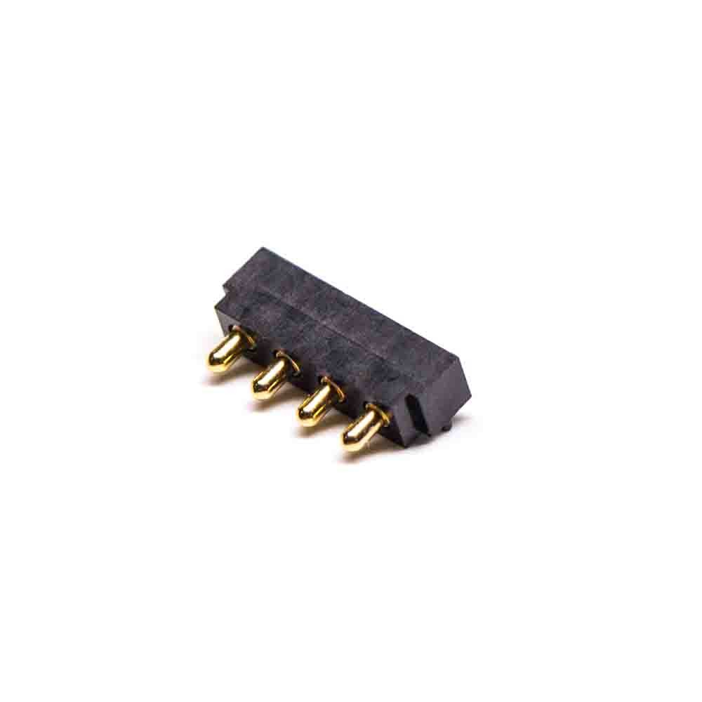 Elecbee 4 Pin Pogo Connector Multi Pin Series 2.5MM Solder Flat Type 4 Pin Brass Gold Plating