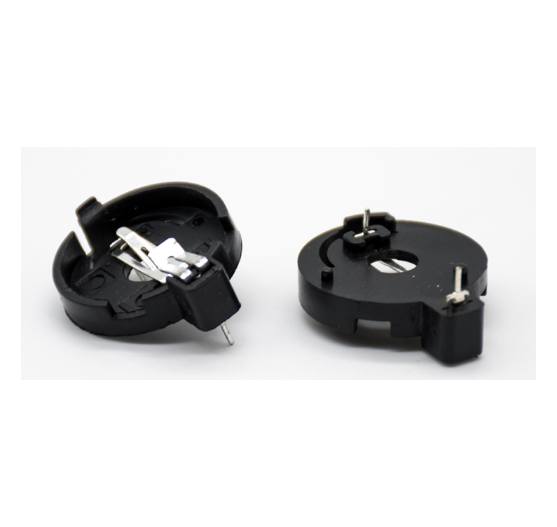 Support de pile Elecbee CR2032 DIP (1 pièce) | Montage DIP 2 broches | Noir | Compatible avec les piles bouton au lithium 3 V