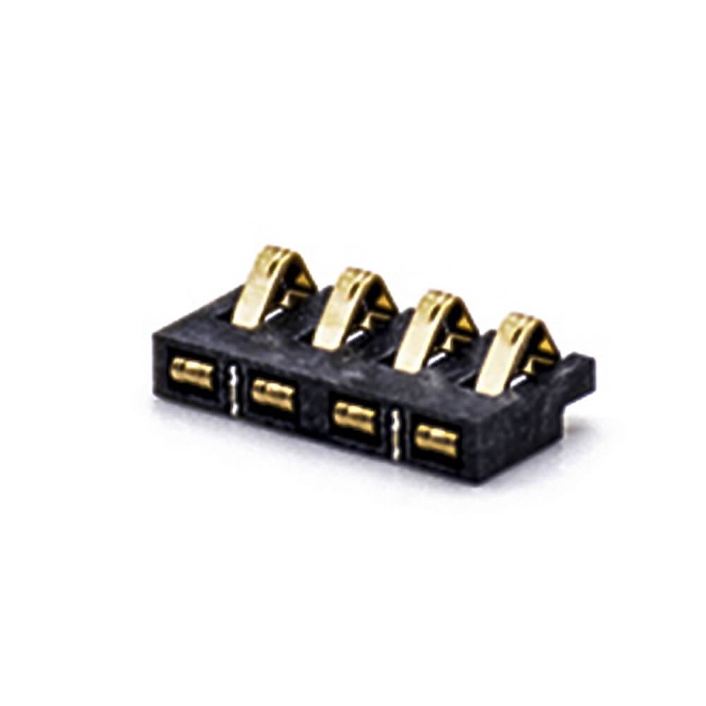 Elecbee Battery Connector Head 4 Pin Gold Plating 2.5PH 3.0mm High PCB Mount Battery Contact Shrapnel