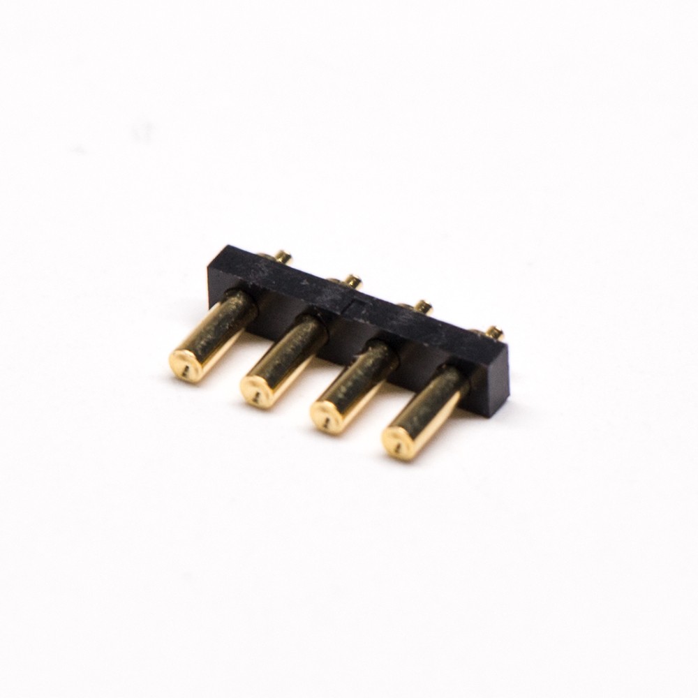 Elecbee Male Pogo Pin Connector Single Row Multi Pin Series T Type Brass 4 Pin 3MM Pitch