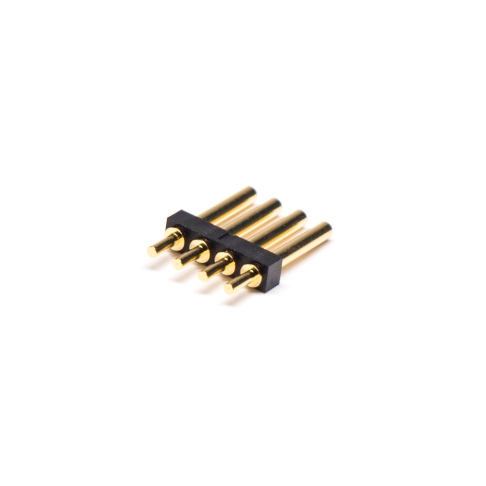 Elecbee Pogo Pin Connector 4 Pin T Type Brass Gold Plating 2.5MM Pitch Single Row Thickness 2MM