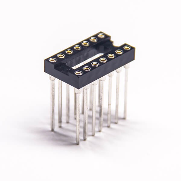 Elecbee Long Pin Female Headers Circular Holes Stright IC Socket 2.54mm Gap