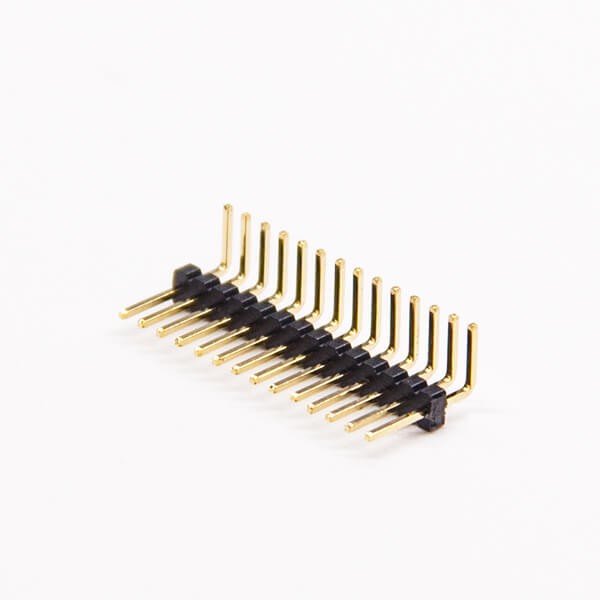Elecbee Pin Headers PCB Male Right Angled 1.27×1.0 1×14PIN Single Row Through Hole 10（PCS）