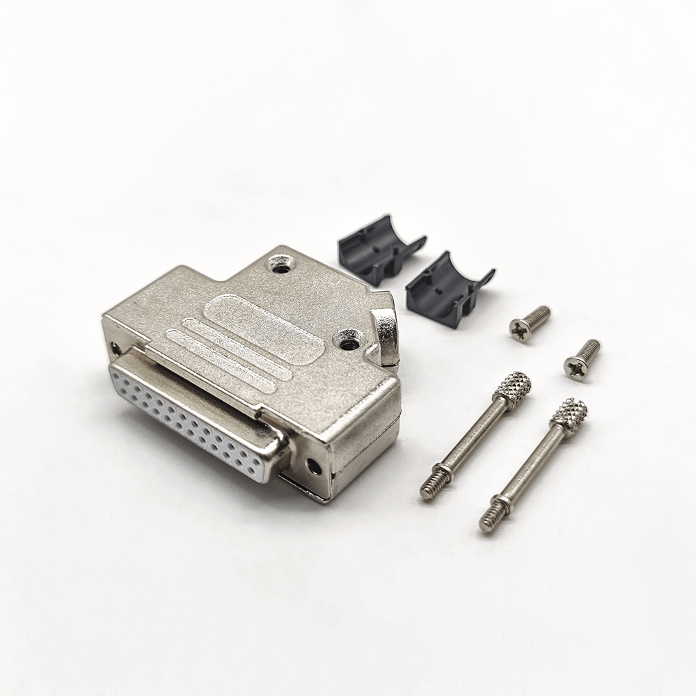 D-sub 25Pin Female Connector with shell 45° Solder Cup Metal Shell 2 ...