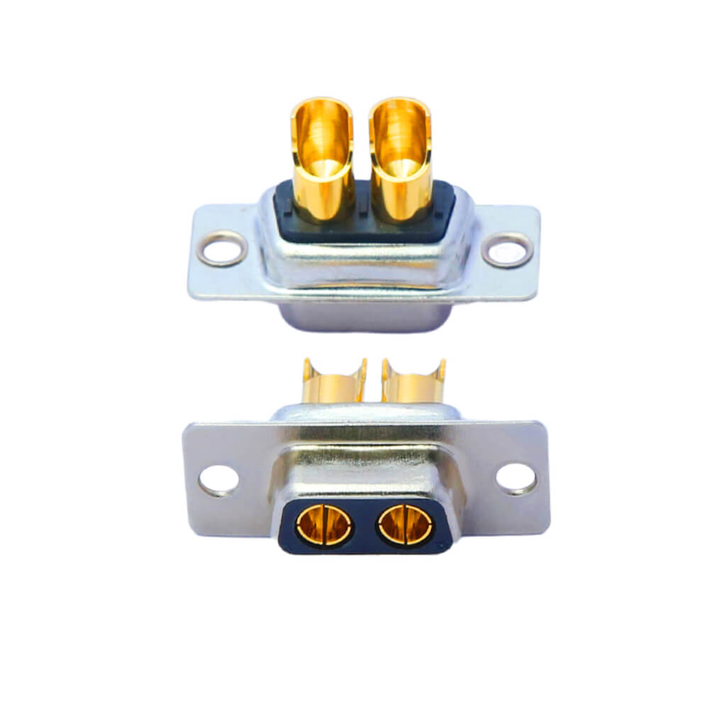 Elecbee D-SUB 2W2 High Current Female Straight Solder Type 40A Gold Plated Solid Pin Single Hole