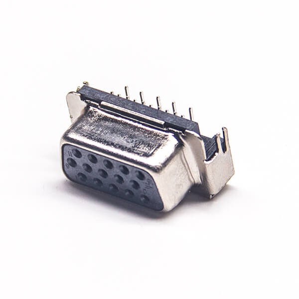 Elecbee Mini VGA Port 15Pin Female Right Angle Though Hole Connector