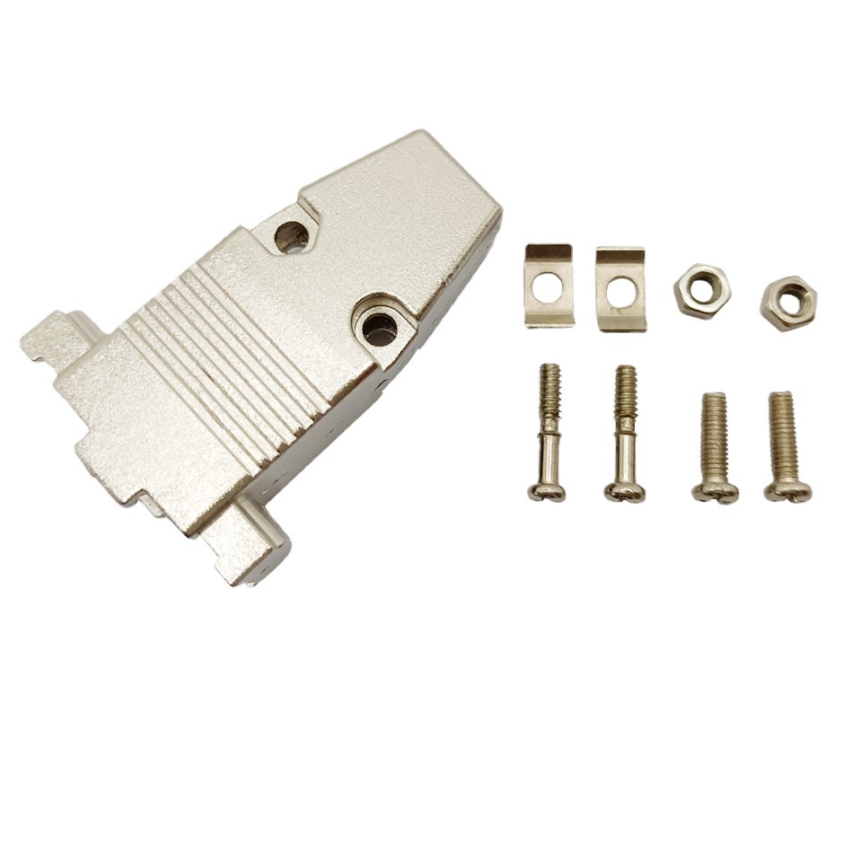 Elecbee D SUB 9 Shell Cable Short Screw 9pin Zinc Alloy Silver VGA9