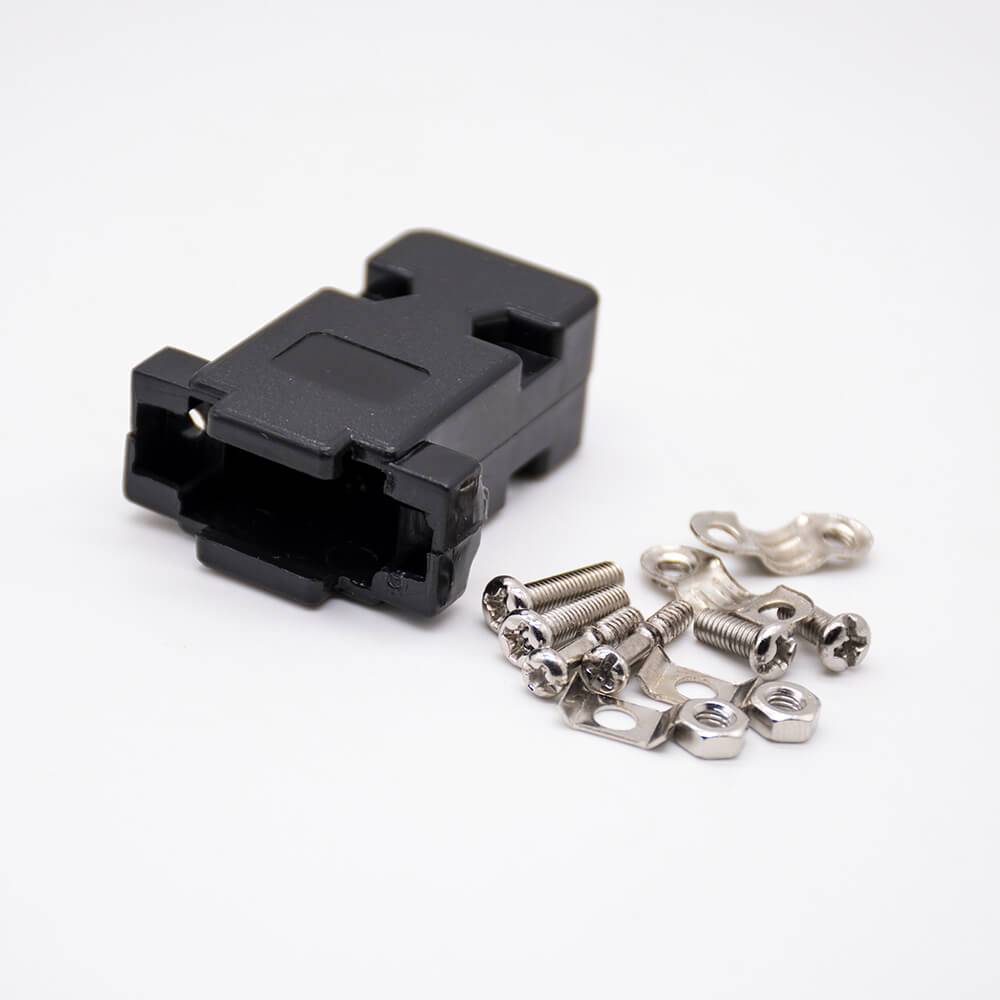 Elecbee D Sub Dust Cover Black Plastic Housing For D-sub 9Pin