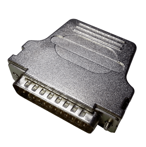 Elecbee D SUB25 Shell 45 degrees With wire clip 25Pin Zinc Alloy Silver HDB44