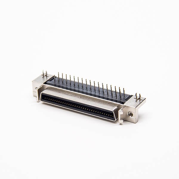 Elecbee 68 Pin SCSI Connector Female 90 Degree DIP with Harpoon for PCB Mount