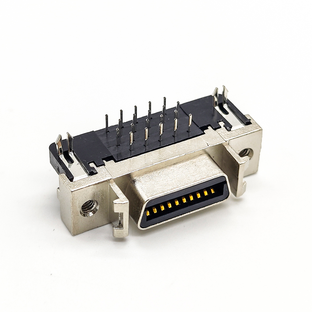 Elecbee SCSI Connector Right Angled Female 20 Pin Staking Type DIP for PCB Mount