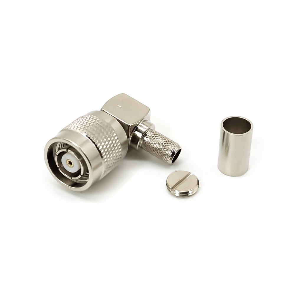 Elecbee Reverse Polarity RP- TNC Male Right Angle Crimp Connector for Cable LMR240 RG59
