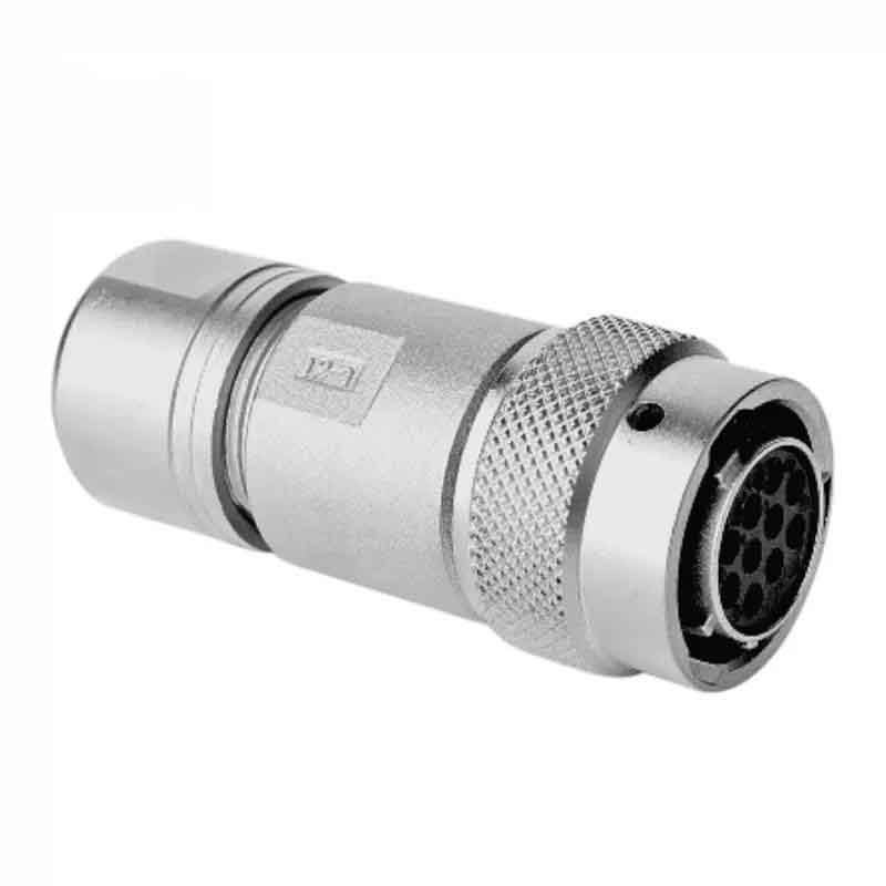 Elecbee 10芯新能源汽车连接器 压接端子 金属尾罩 直式插头 10个母端子