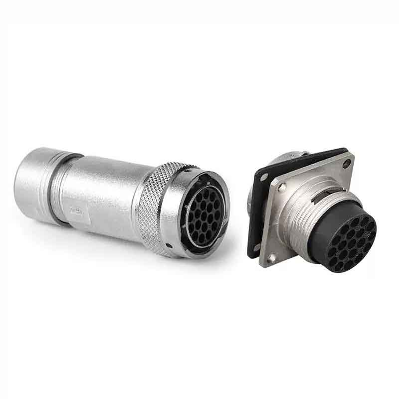 Elecbee 19芯新能源汽车连接器 压接端子  直式金属母插头公插座 19个公端子 19个母端子