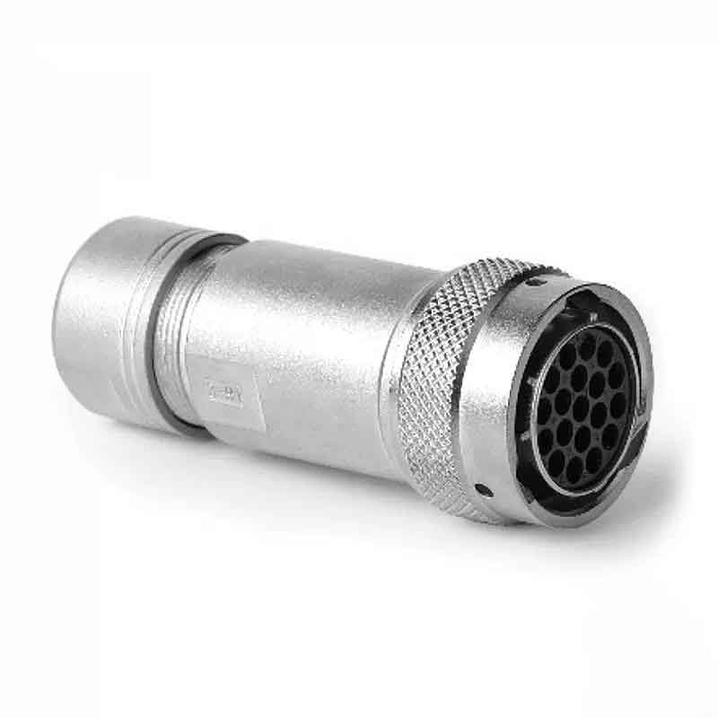 Elecbee 19芯新能源汽车连接器 压接端子 金属尾罩 直式插头 19个母端子