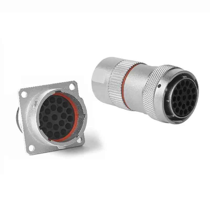 Elecbee 23芯新能源汽车连接器 压接端子 金属尾罩 直式插头插座 23个公端子 23个母端子