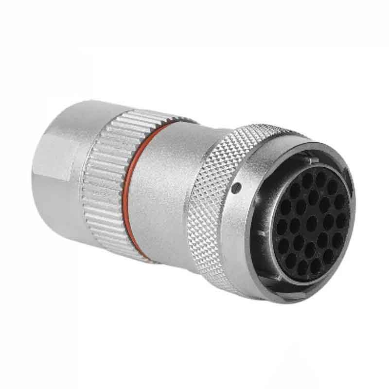 Elecbee 23芯新能源汽车连接器 压接端子 金属尾罩 直式插头 23个母端子