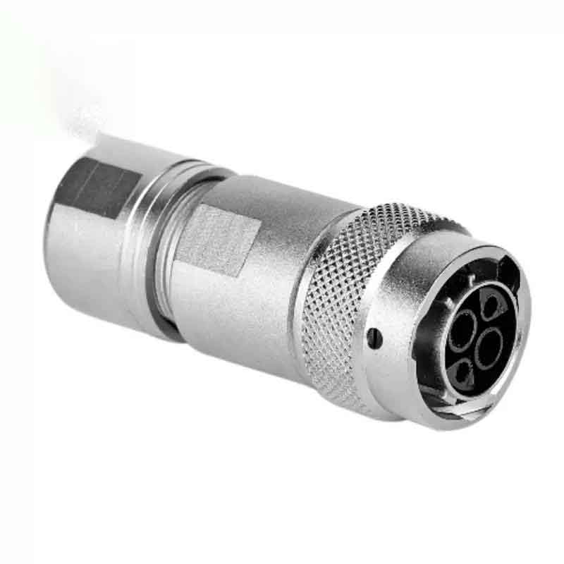 Elecbee 2芯新能源汽车连接器 压接端子 金属尾罩 直式插头 2个母端子