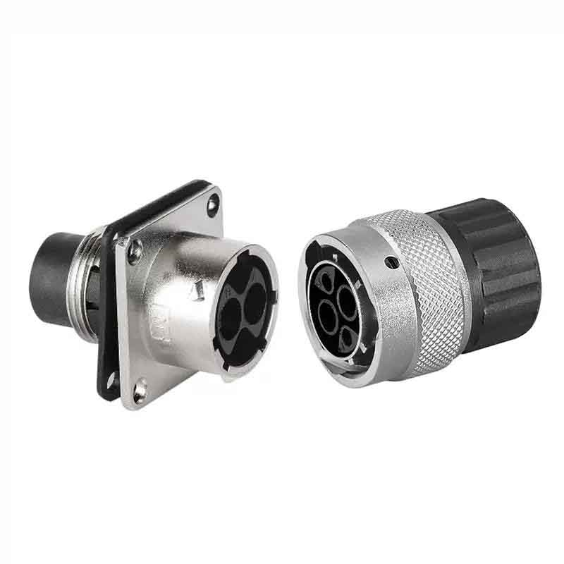 Elecbee 2芯新能源汽车连接器 压接端子 塑料尾罩 直式插头插座 2个公端子 2个母端子