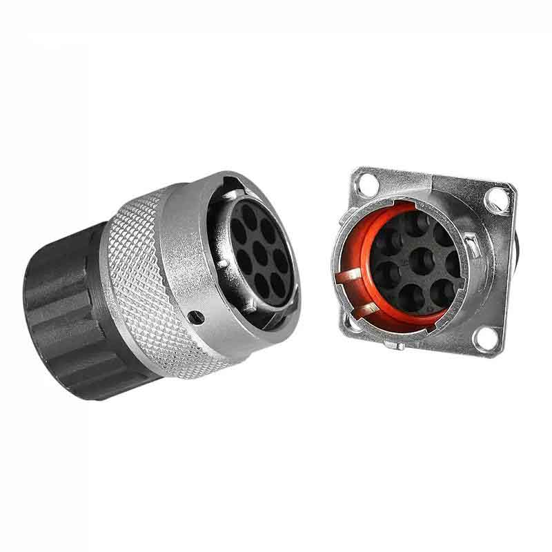 Elecbee 8芯新能源汽车连接器 压接端子  直式塑料尾罩插头插座 8个公端子 8个母端子