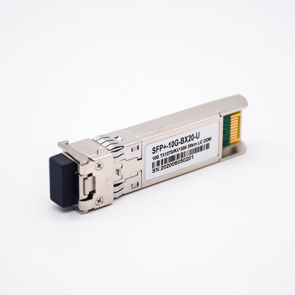 Elecbee 10G Fiber Transceiver LC Interface SFP+ BIDI SMF TX1270/RX1330 20KM DDM