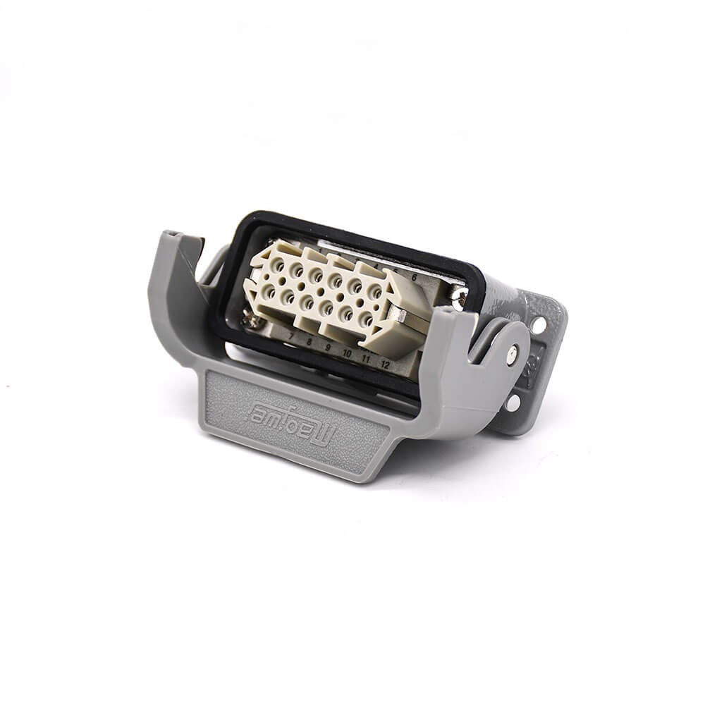 Elecbee Heavy Duty Power Connector H10A M25 Bulkhead Mounting 12Pin Silver Plating Male Butt-Joint Female