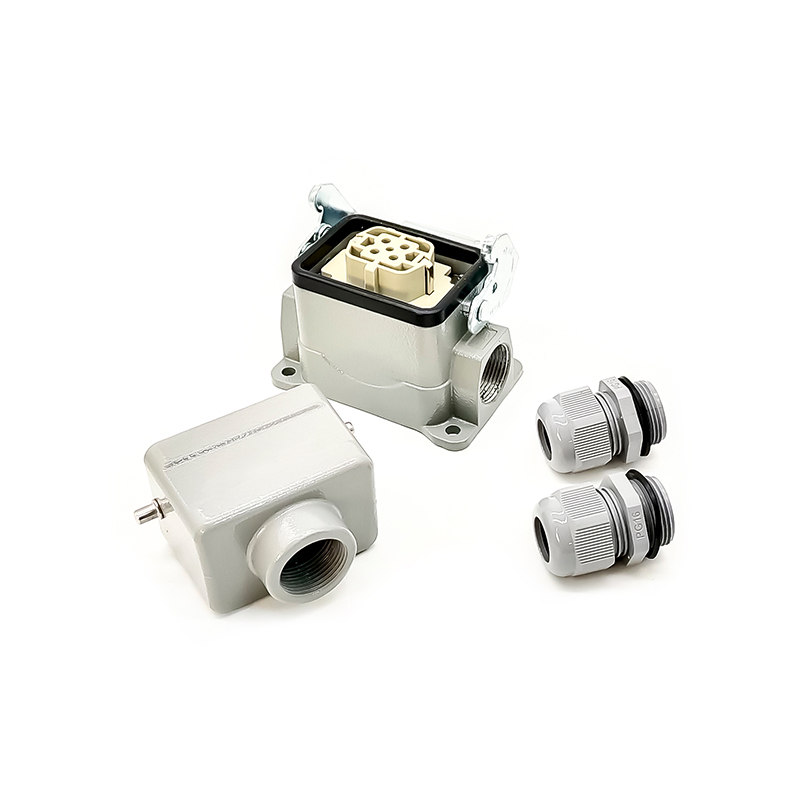 Elecbee HD Connector H6B Surface Mounting 4Pin Silver Plating Male Butt-Joint Female PG16