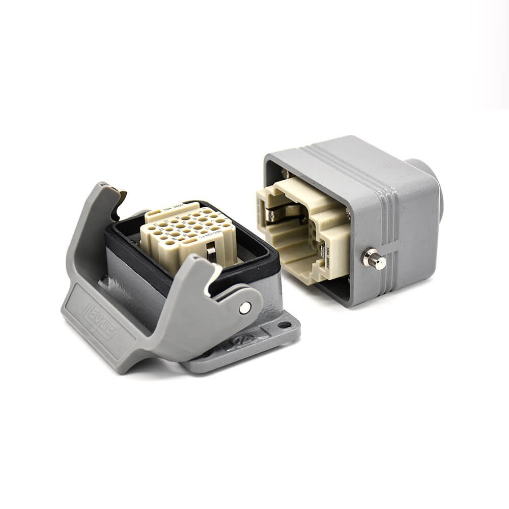 Elecbee Heavy Duty Connector H6B 24 Pin Male Without Contacts Male Docking Type Female M25 Bulkhead Mounting