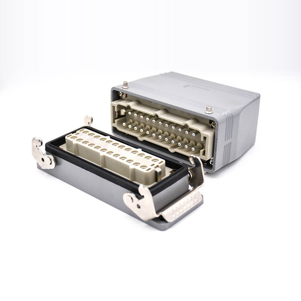 Elecbee 24Pin Overload Connector H24T Shell Male Female Butt-Joint Hasp M40 High Side Cable Ently Bulkhead Mounting