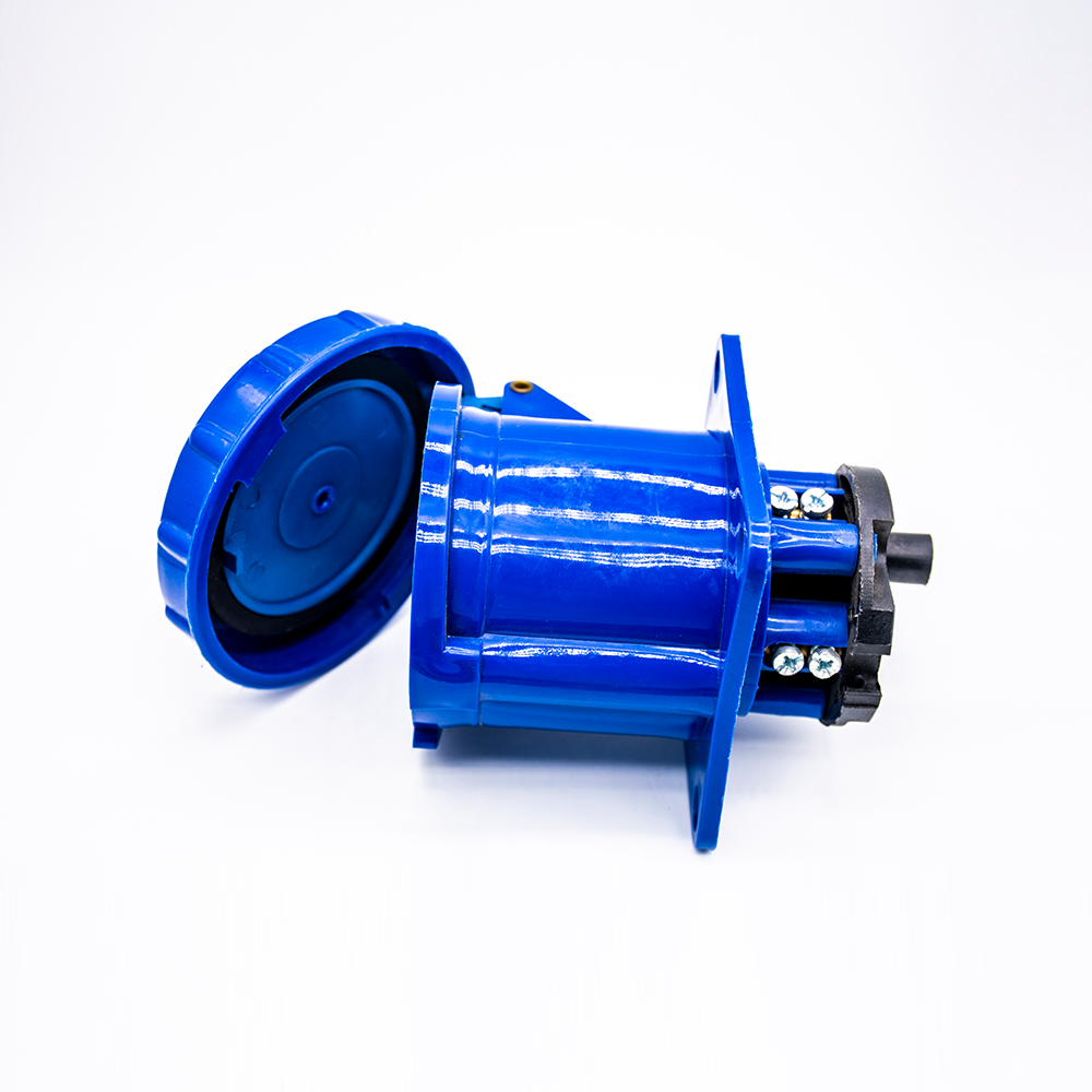 Elecbee IEC60309 Panel Mount Receptacle Straight Type 63A 3pin 220V-250V 50/60Hz 2P+E 6h 2P+E IP67 CEE Industrial