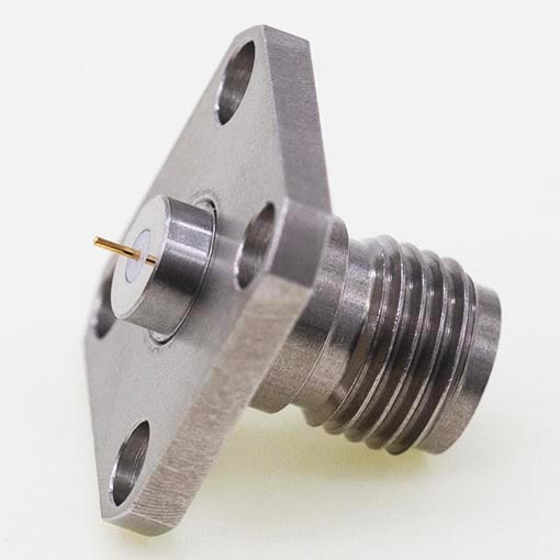 Elecbee 2.4mm Female Connector, 12.7mm / .500″ Square Bulkhead Flange Φ0.3mm / .012″ Pin