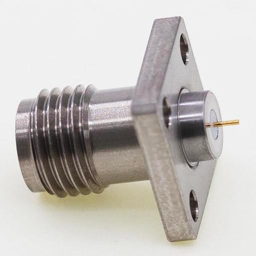 Elecbee Square Bulkhead Flange Φ0.3mm / .012″ Pin 2.4mm Female Connector, 12.7mm / .500″ 