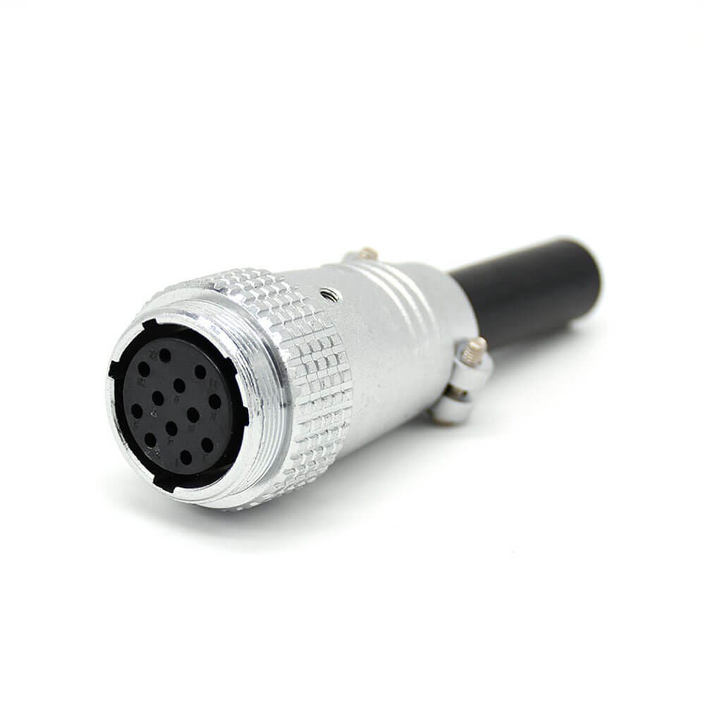 Elecbee 12 Pin Connectors P24 Female Plug Straight for Cable