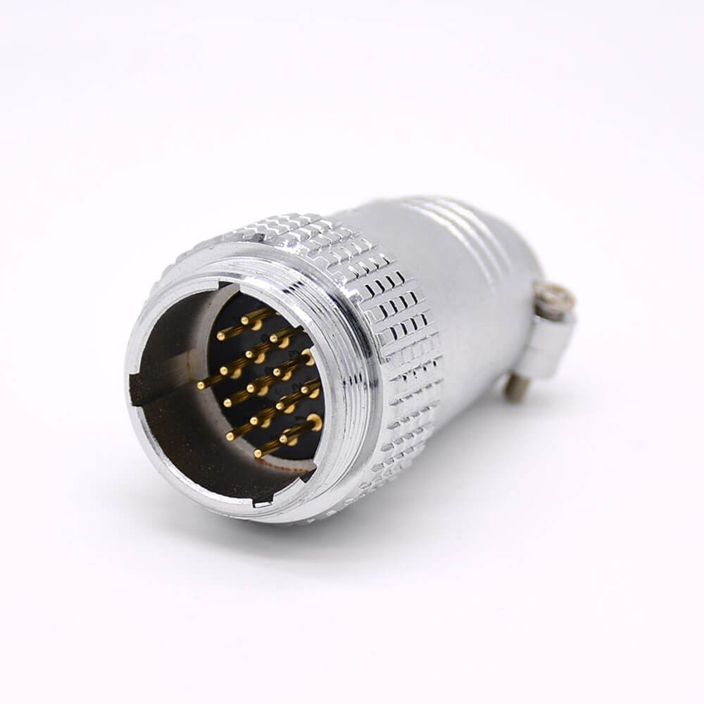 Elecbee 15 Pin Connector Round P24 Male Plug Straight Connector for Cable