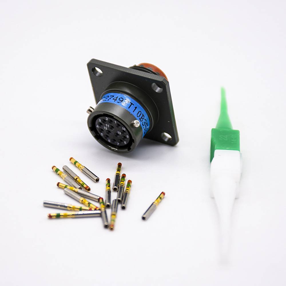 Elecbee Connector For Mil 13 Pin Socket Four Hole Flange Crimp D38999