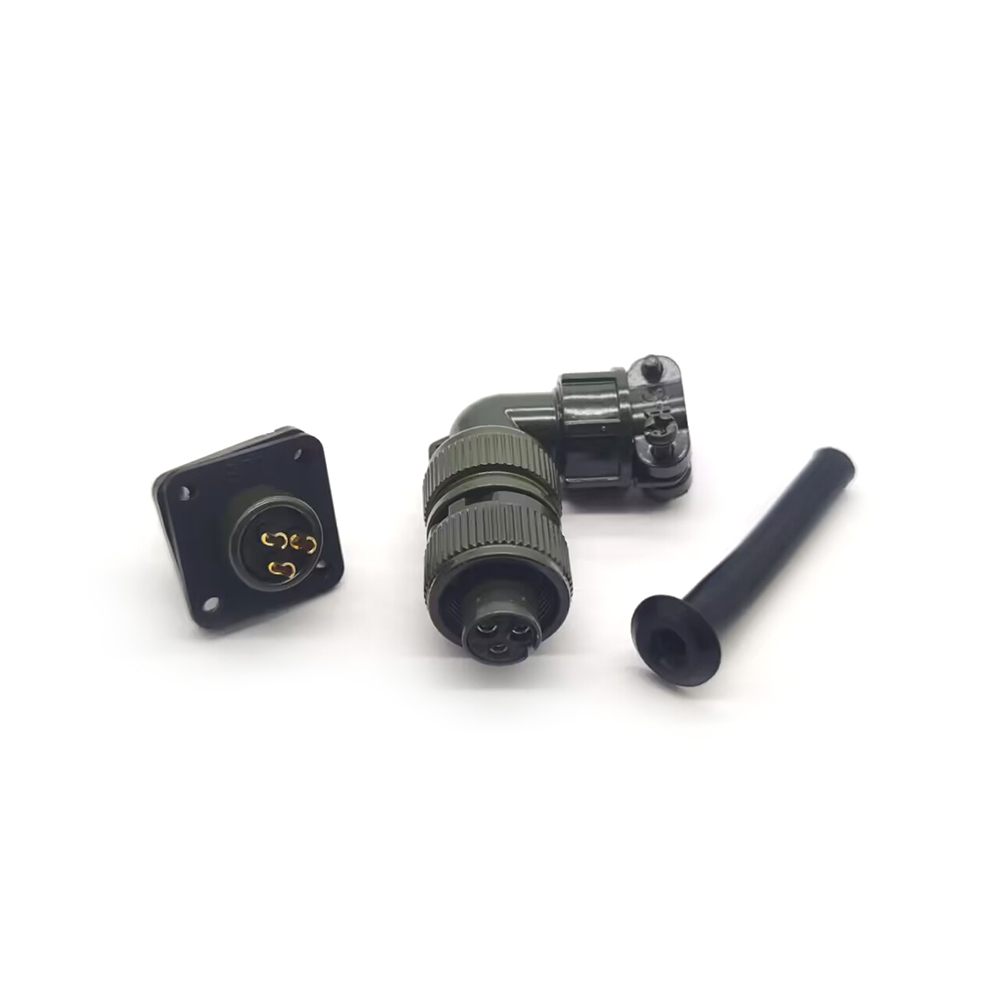 Elecbee Mil-Spec Connector MS5015 Series Threaded MS3108A10SL-3S gild 3pin Right Angle  Solder Type Plug 1PCS