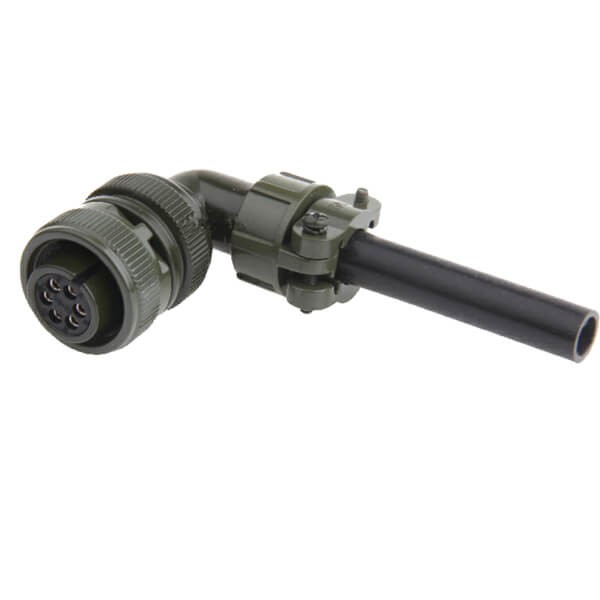 Elecbee Mil-Spec Connector MS5015 Series 5pcs Threaded MS3108A14S-6S silvering 6pin Right Angle  Solder Type Plug