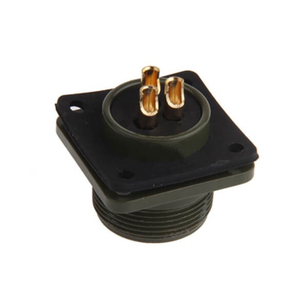 Elecbee Mil-Spec Connector MS5015 Series 5pcs Threaded MS3102A16-10P gild 3pin Straight 4  hole flange Solder Type Socket